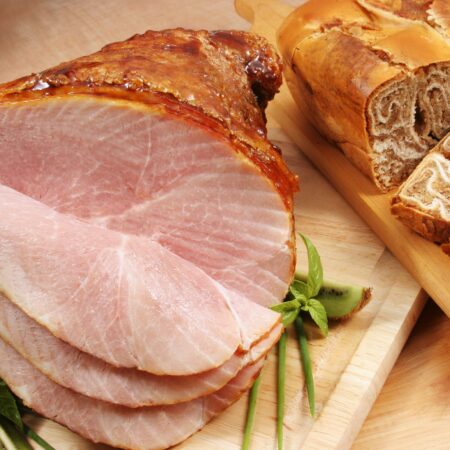  Honey Glazed Spiral Sliced Gourmet Holiday Ham. 7.5-8.5 pounds.  Serves 14-16. : Grocery & Gourmet Food